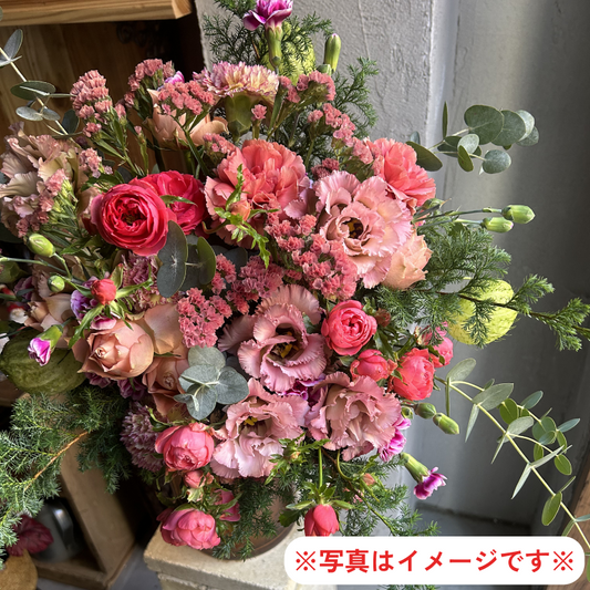 季節のアレンジメント～くすみピンク系～